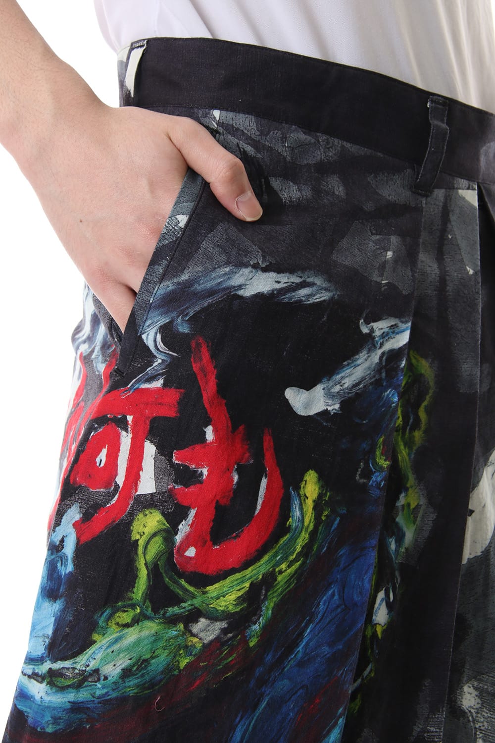 もう何も Right art Hakama Pants