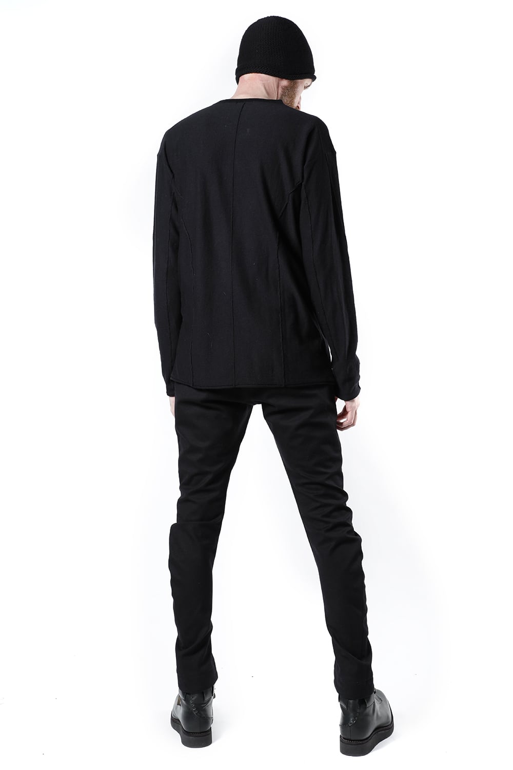 High-Gauge Long Sleeve Knit Cotton / Cashmere Black