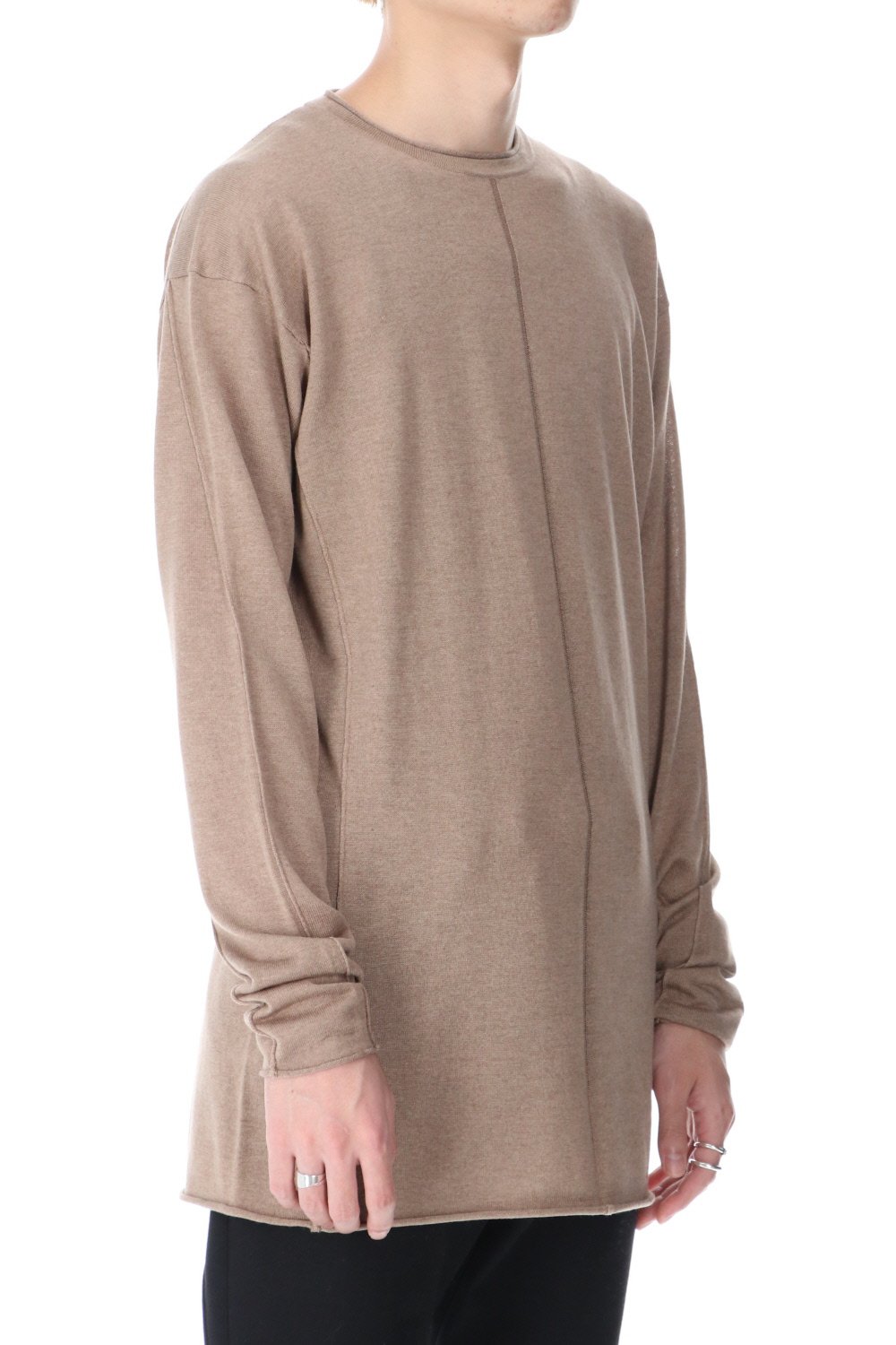 Knit long sleeve silk / cashmere Mink