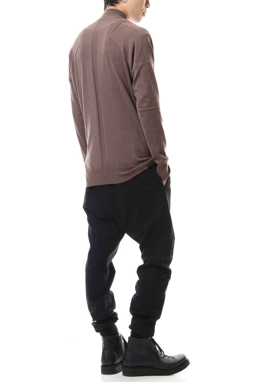 Knit high neck Cotton Gray