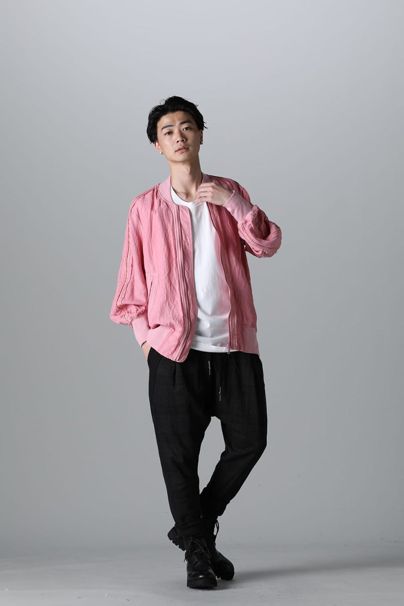 Garment dyed Bomber jacket Pink