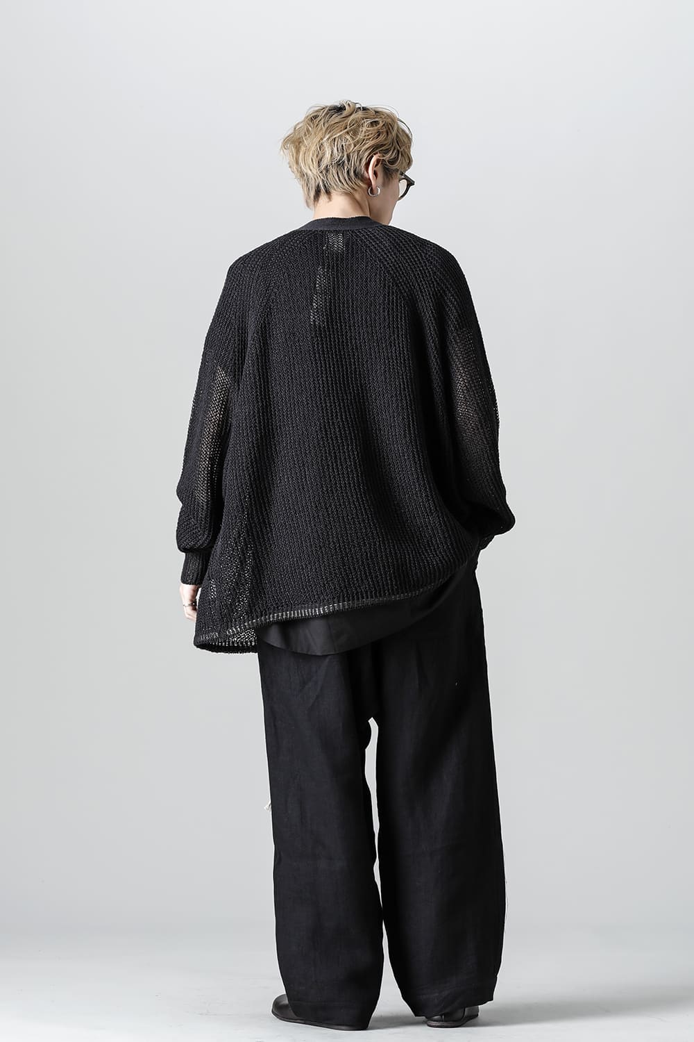 JOGGING TROUSERS Flax Herringbone BLACK