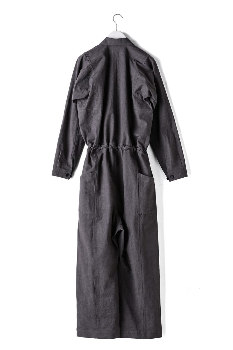 JUMPSUIT Dense Dobby Cloth Eggplant Grey