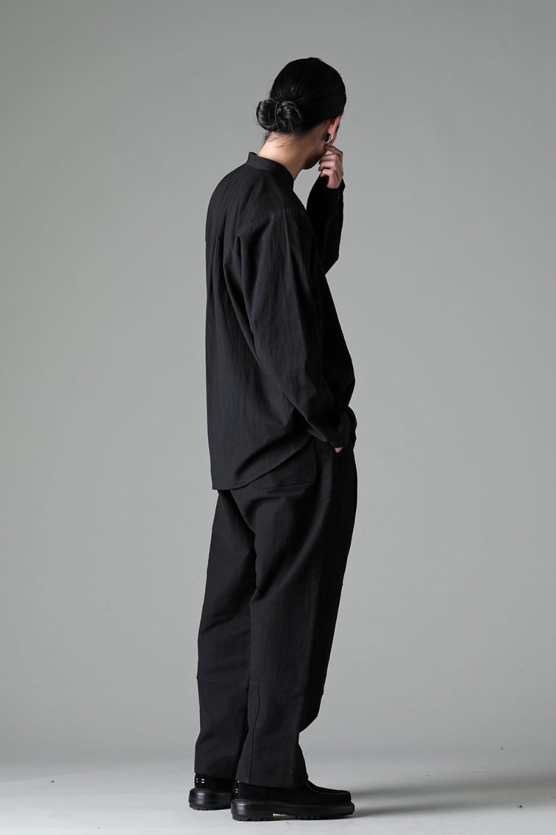 BASIC SHIRT Wool Cotton Linen Shirting Black