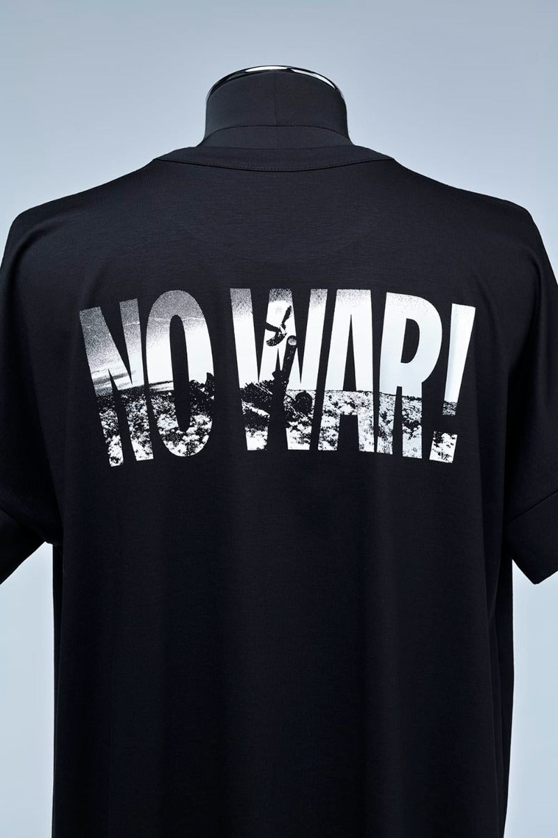 ビスコース オーガニック Vネックドルマン Tシャツ Black