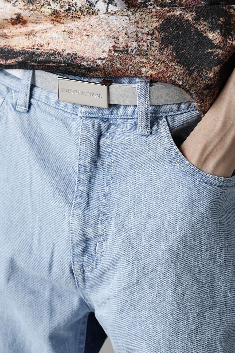 Reversible Narrow Belt White × Silver