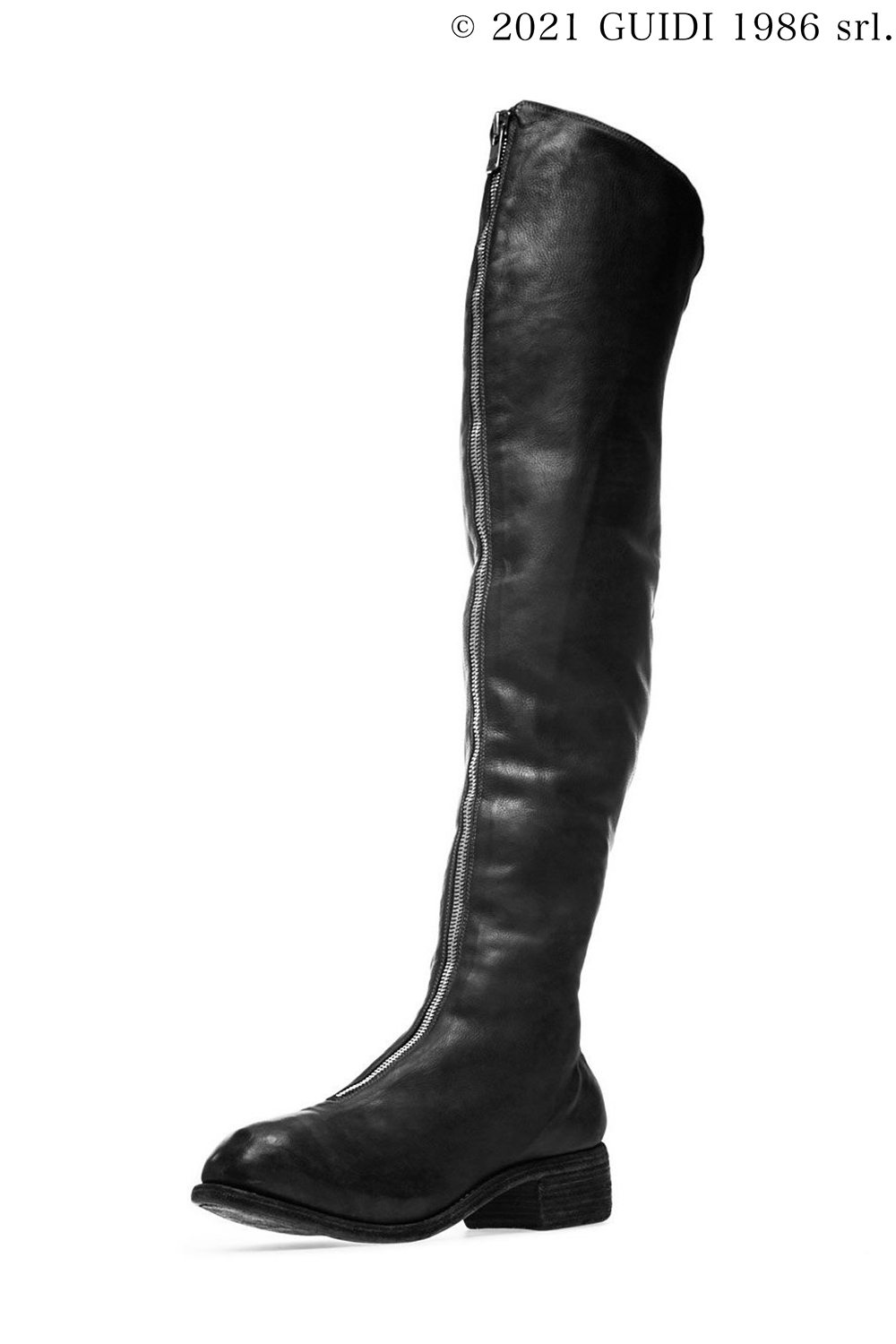 PL4 - フロントジップ オーバーニー ブーツ