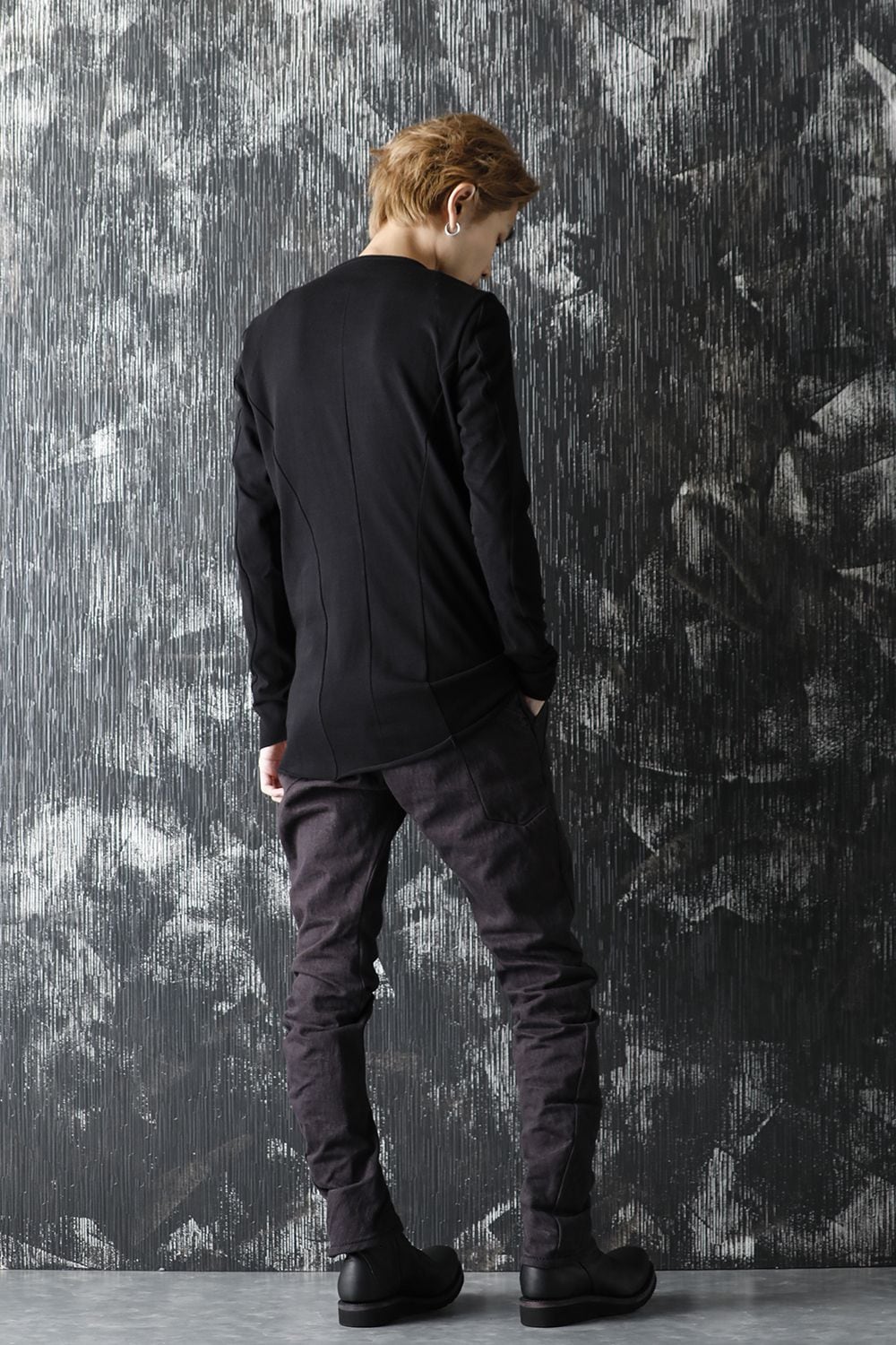 DEVOA Uneven Yarn Selvedge Denim Slim pants - Purple Gray