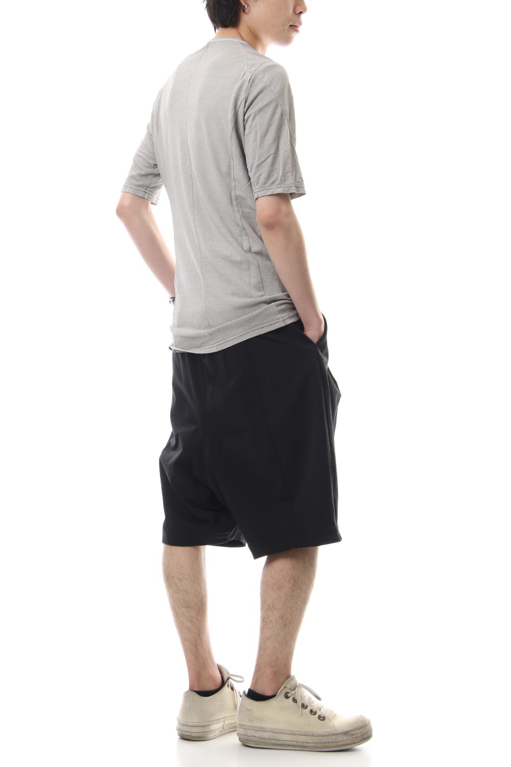 ショート パンツ シルク ナイロン ストレッチ - Black