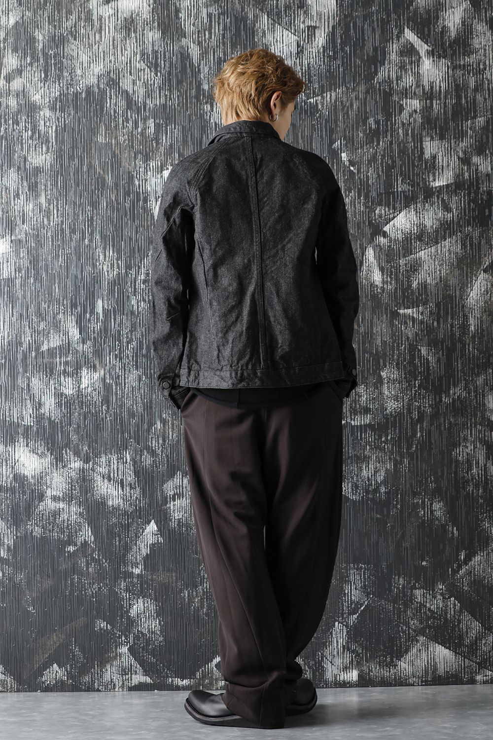 Wide pants 4way stretch wool Lava Stone