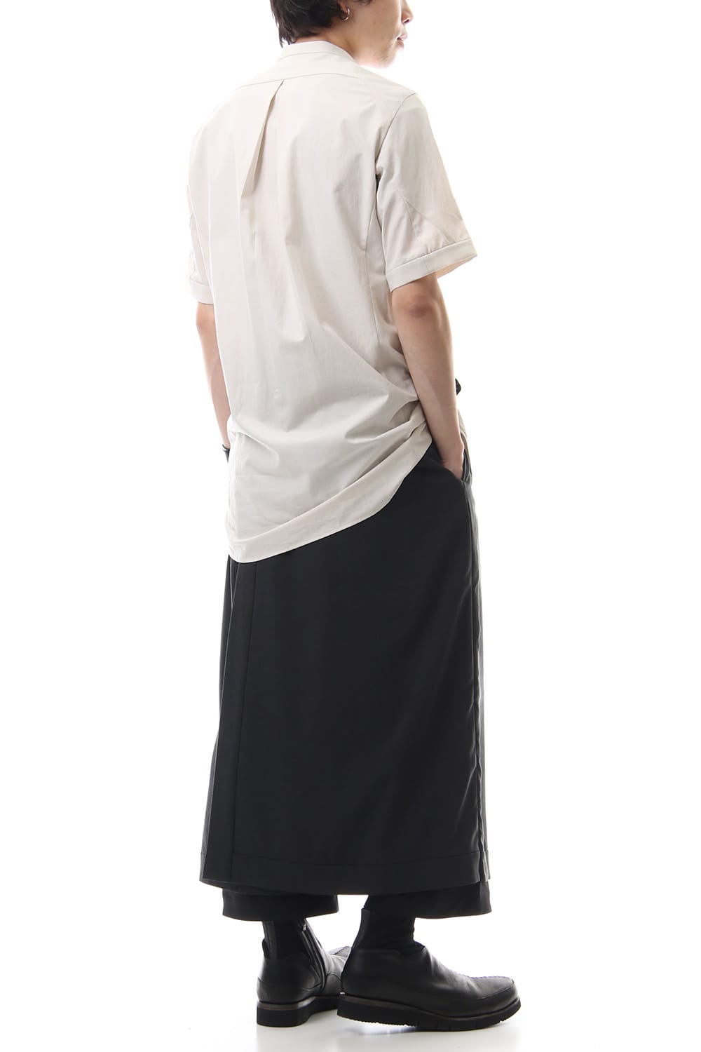 HAKAMA Pants Silk Herringbone Sand Blast Finish - Black