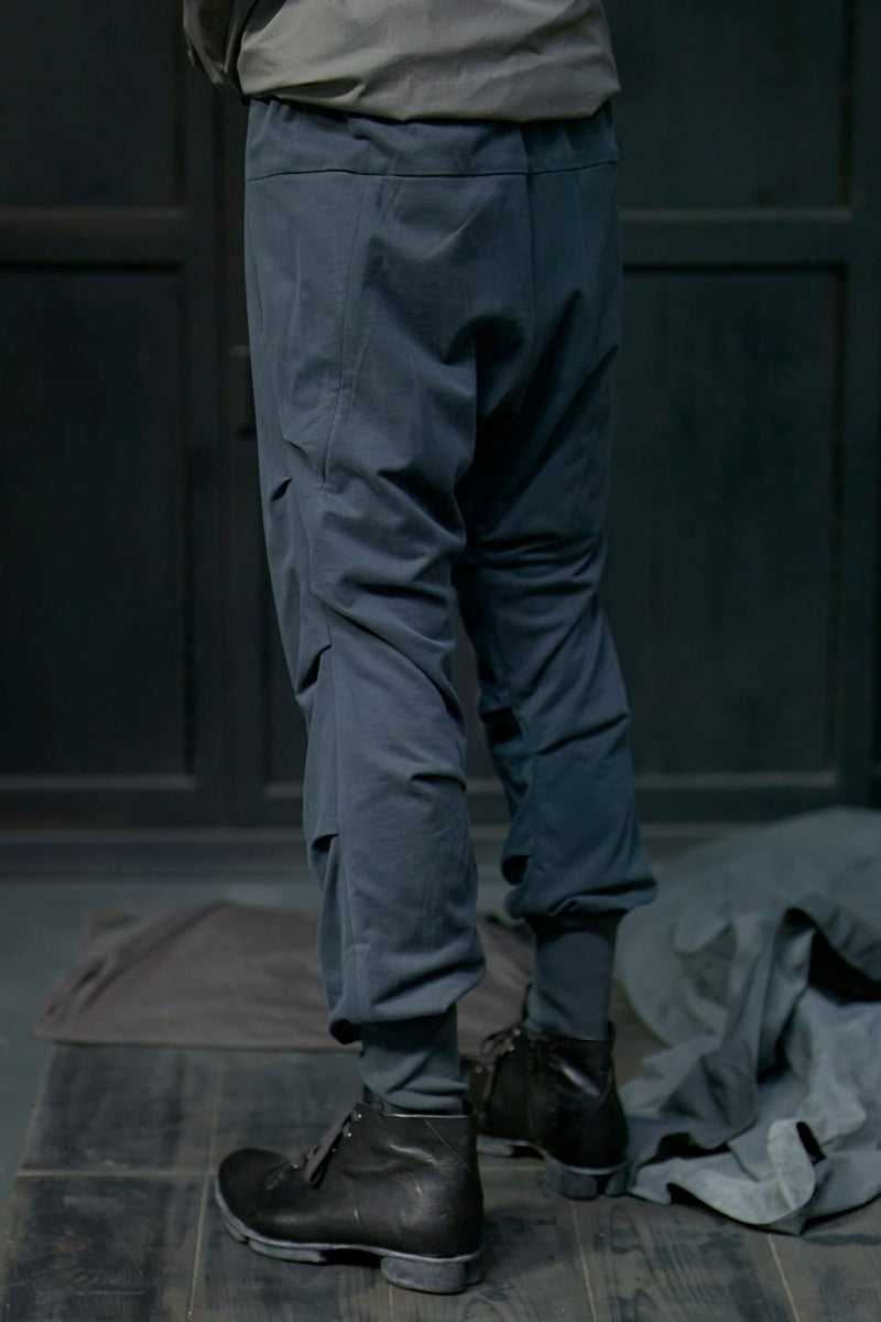 Jogger pants cotton jersey Blue Gray