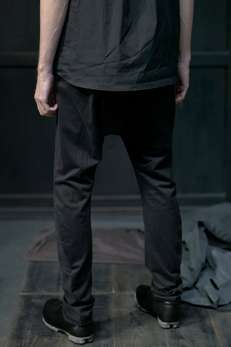 スリムパンツ コットンジャージー ユーズドブラック