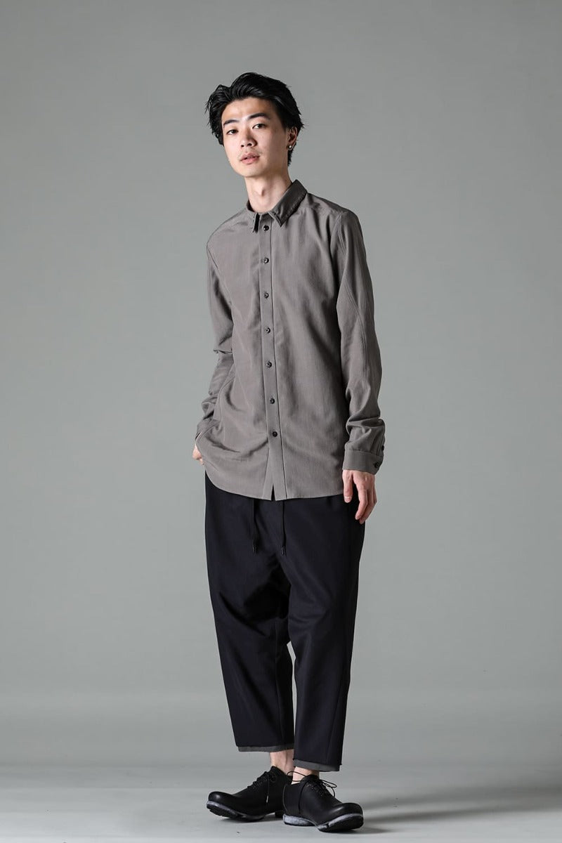 Dropcrotch cropped pants Cotton/silk /viscose Black