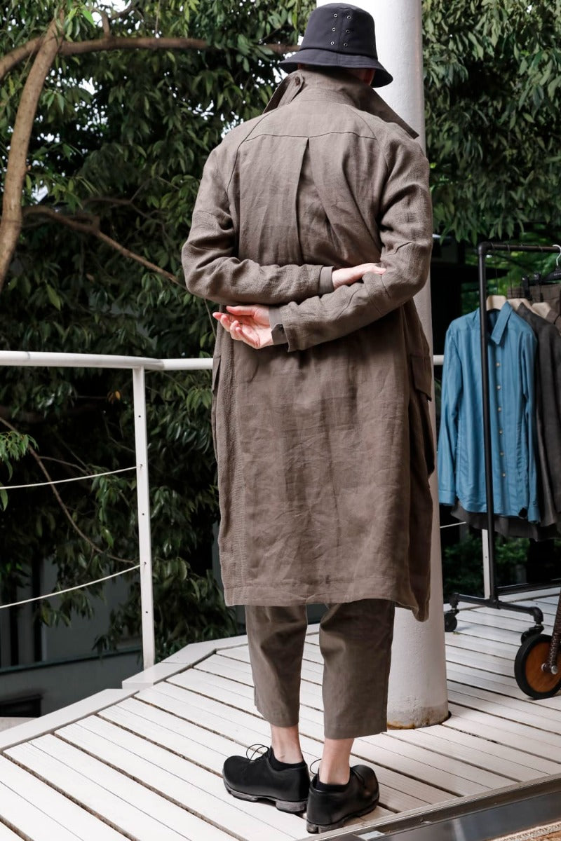 Dropcrotch cropped pants cotton kersey