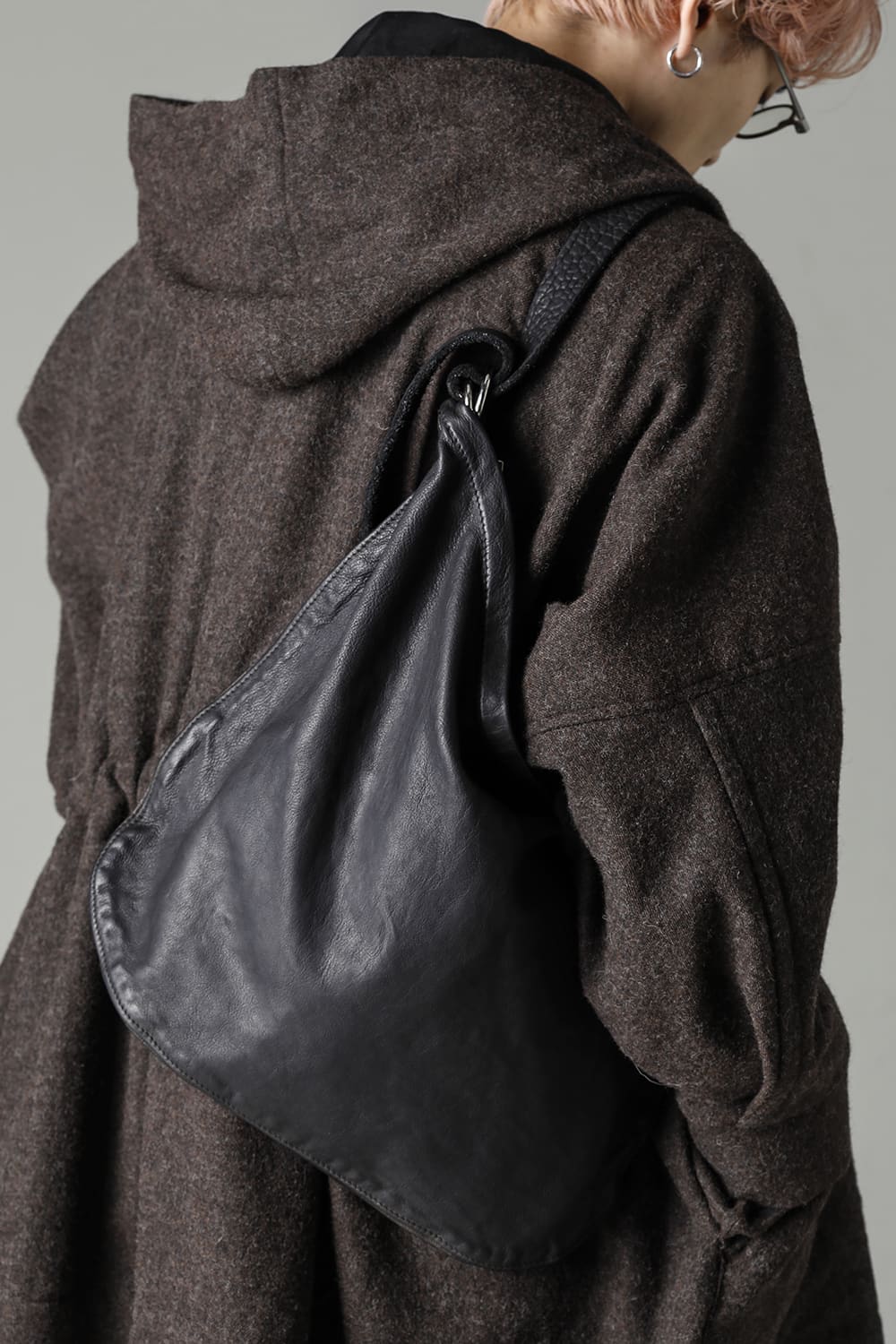 Leather Crossbody Bag - Goat Full Grain Leather - Q20 BLKT