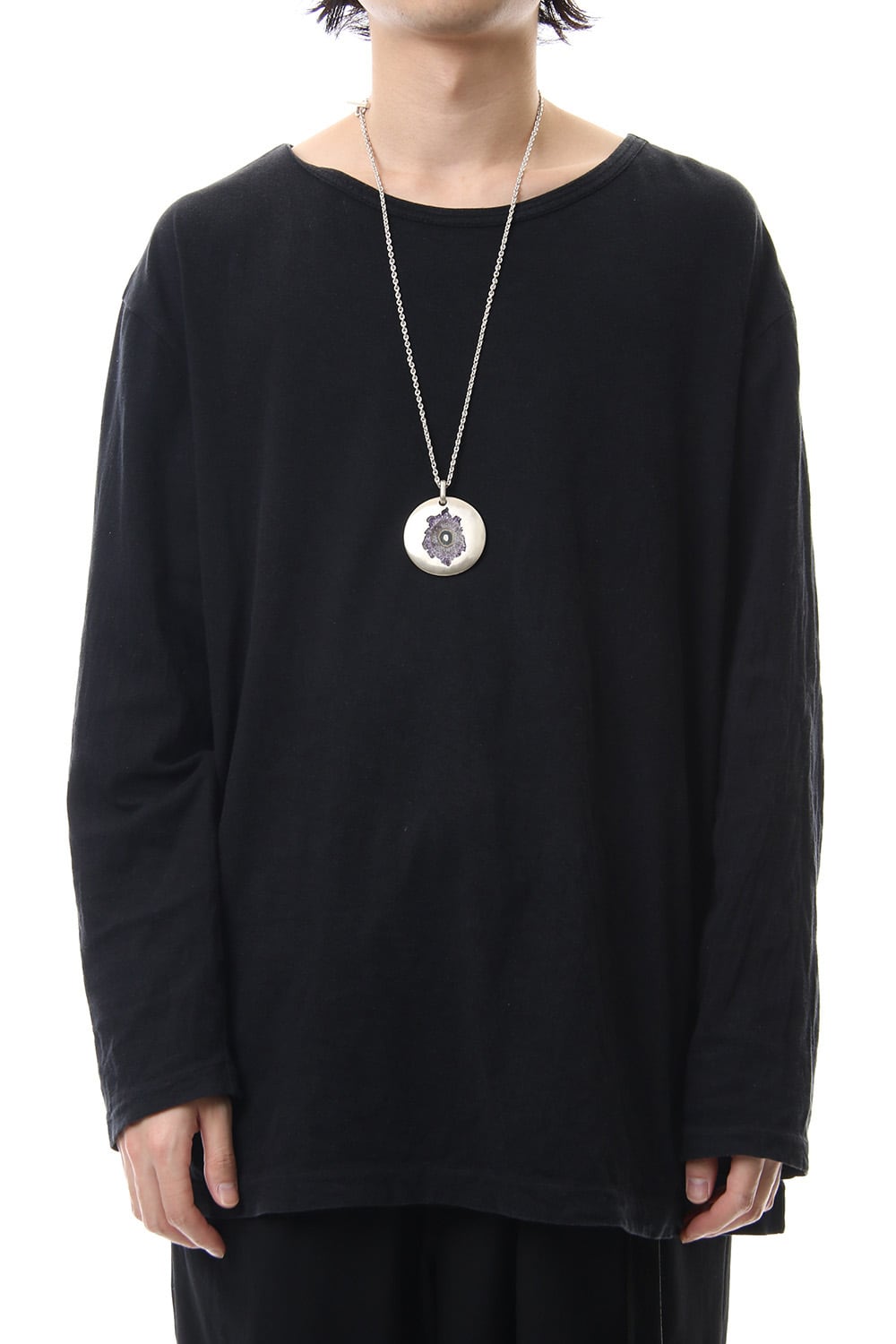 Disk Necklace SPECIMEN (Amethyst Stalactite Cross Section MA+AME)