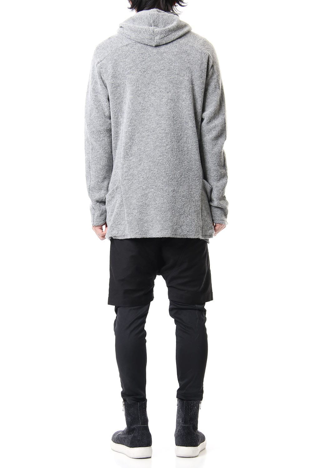 CROSS NECK HOODIE Snow Gray