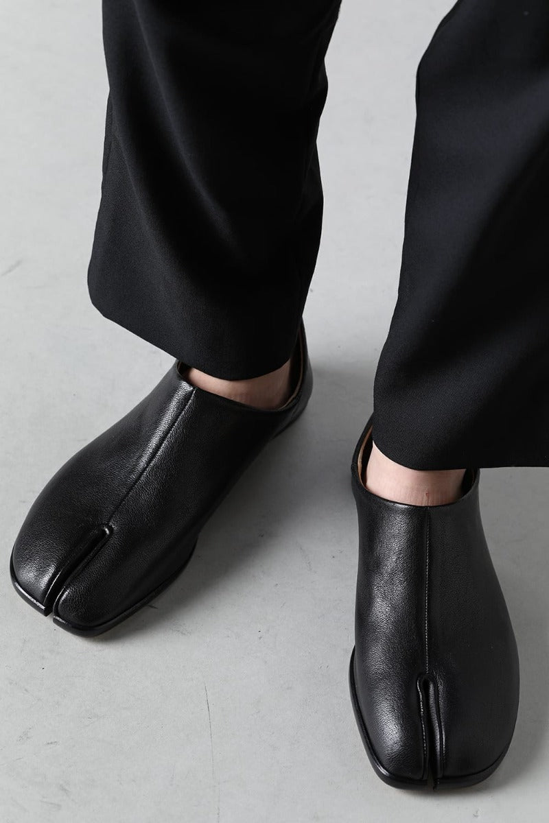 Tabi Babouche CAMEL LEATHER Black