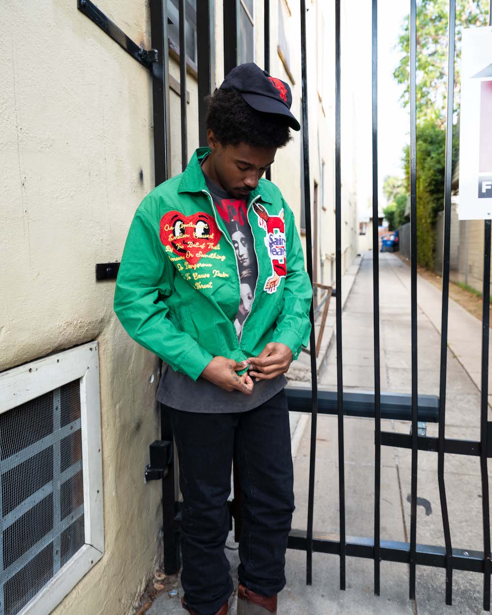 DENIM TEARS × ©SAINT M×××××× "SAINT TEARS" Swing Top Jacket Green