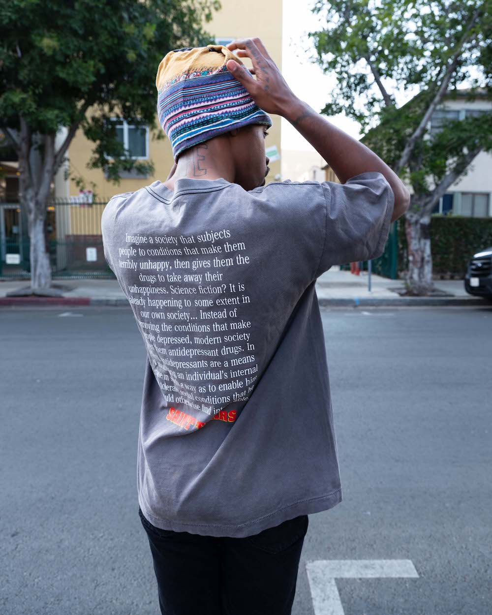 デニムティアーズ × セントマイケル "セントティアーズ" PURPLELP F ショートスリーブTシャツ