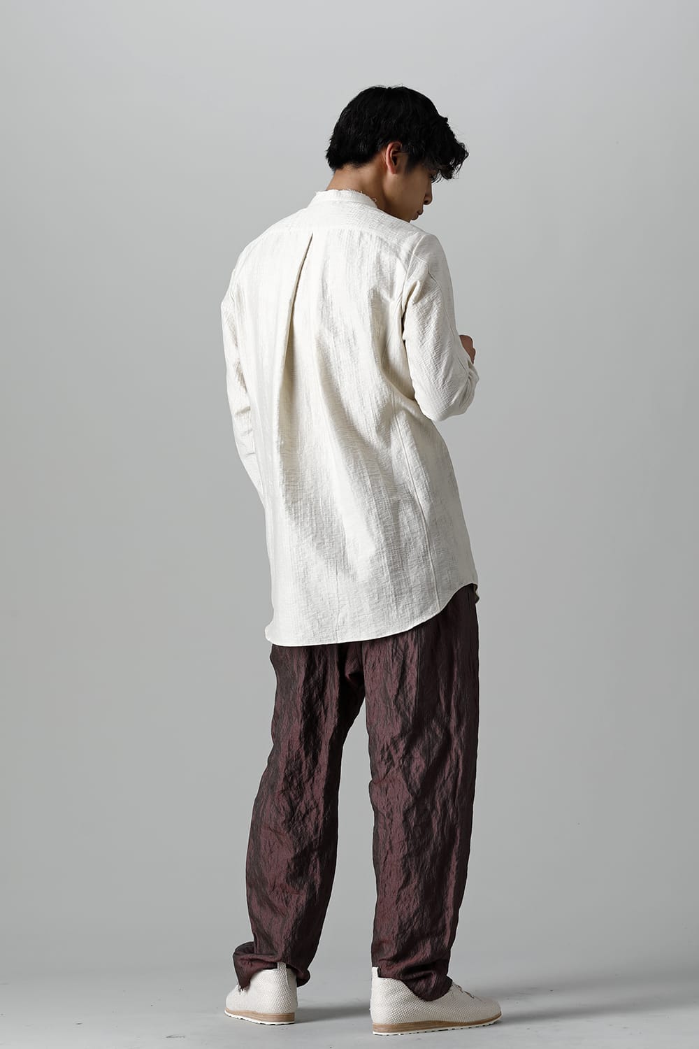 Shirt cotton / nylon Shadow jacquard Ecru