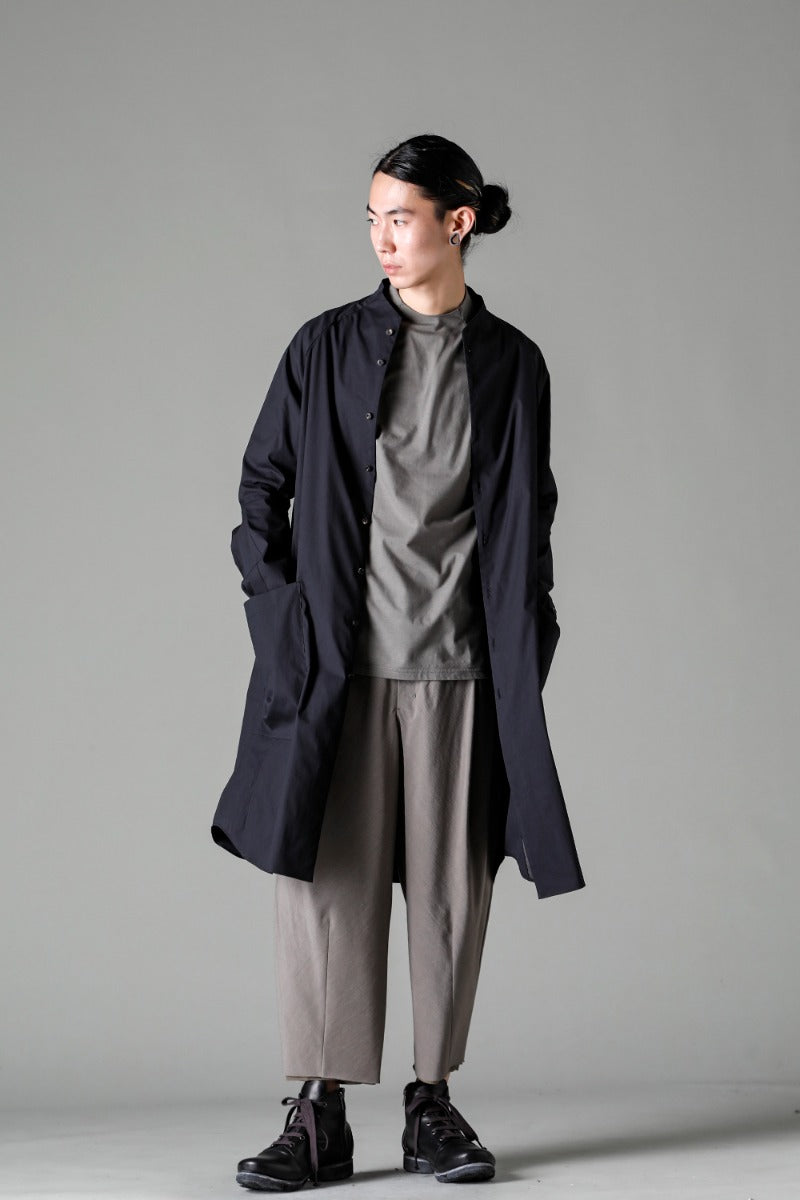 Long shirt stretch cotton Black