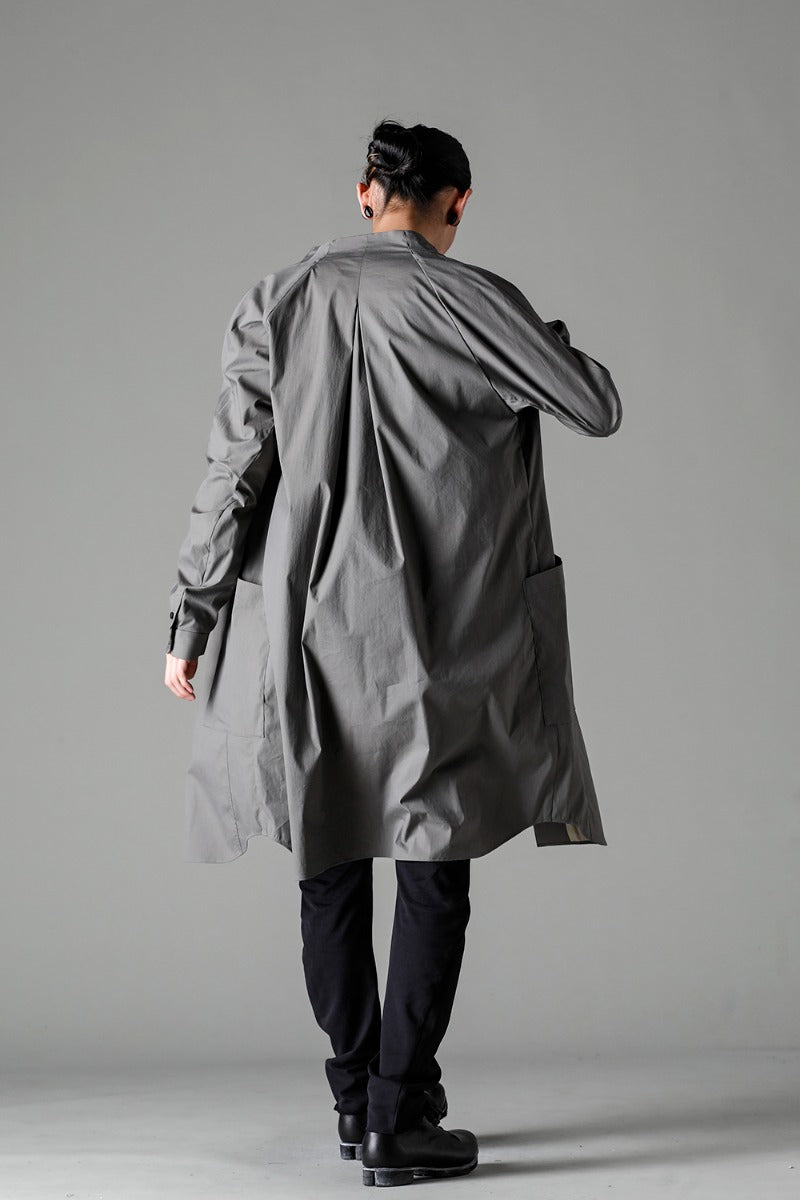 ロングシャツ ストレッチ コットン "マッドグレー”