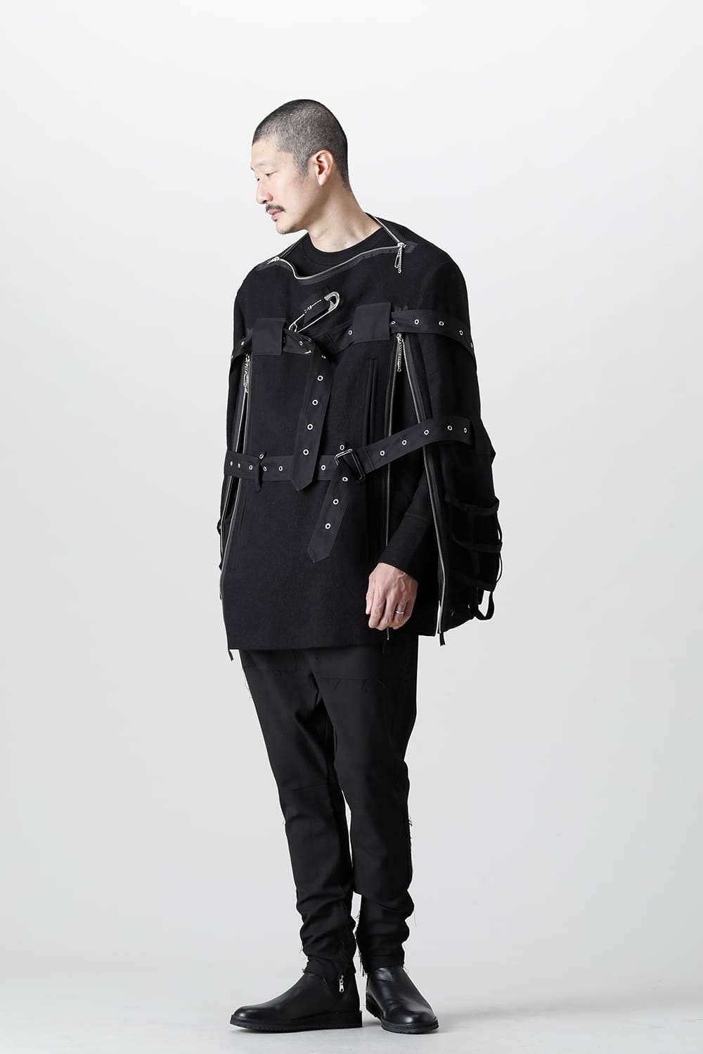 Music Staff Strapped Boat Neck Jacket