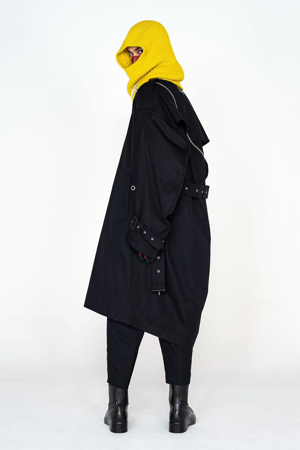 ダブルジップ バルーンシェイプド トレンチコート