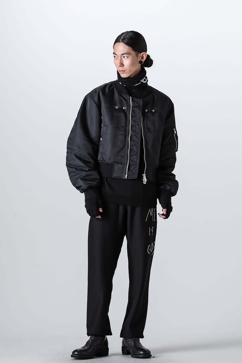 two-way cropped bomber jacket.