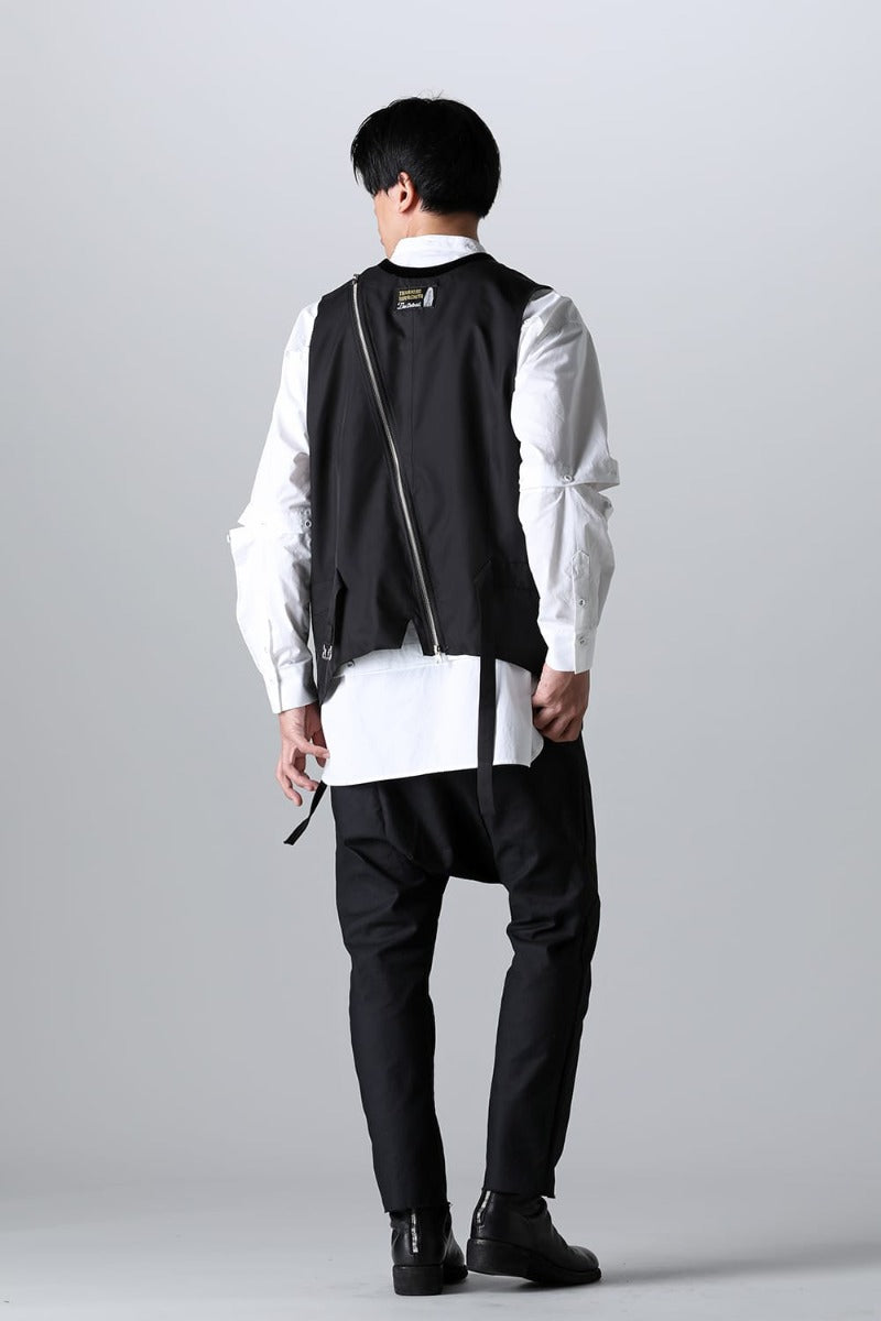 new two-way zip reverse odd vest.(solid)
