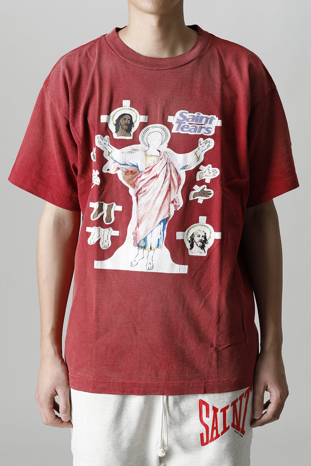 ©SAINT M×××××× × DENIM TEARS Yes Short sleeve T-shirt Deep Red