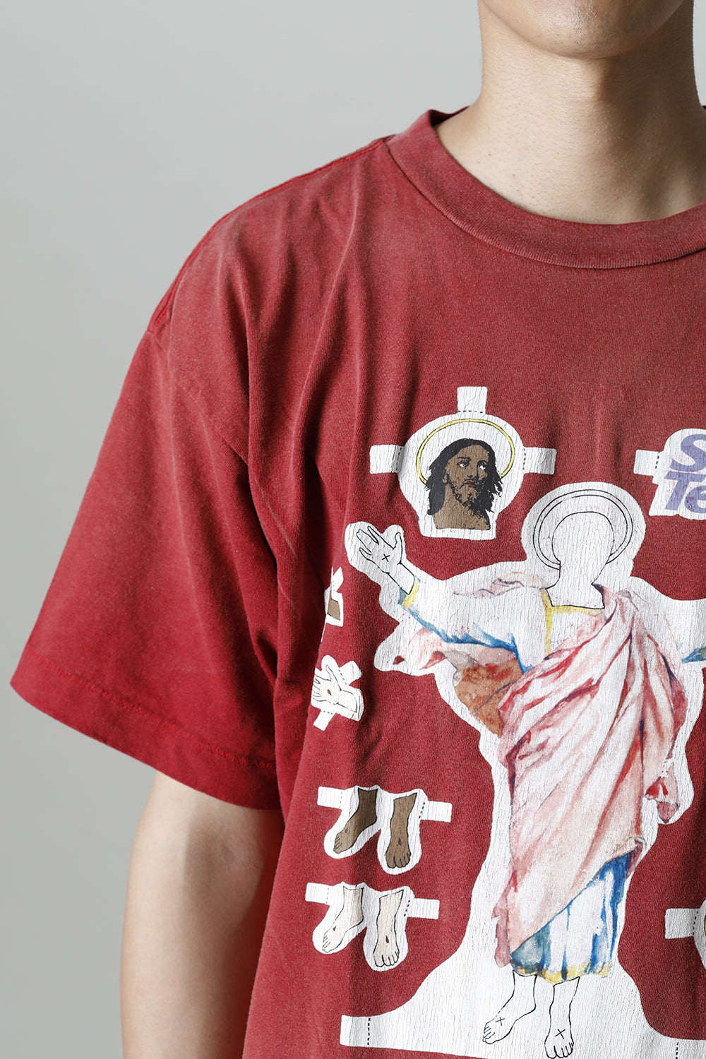 ©SAINT M×××××× × DENIM TEARS Yes Short sleeve T-shirt Deep Red