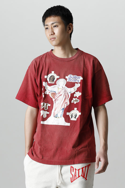 ©SAINT M×××××× × DENIM TEARS Yes Short sleeve T-shirt Deep Red