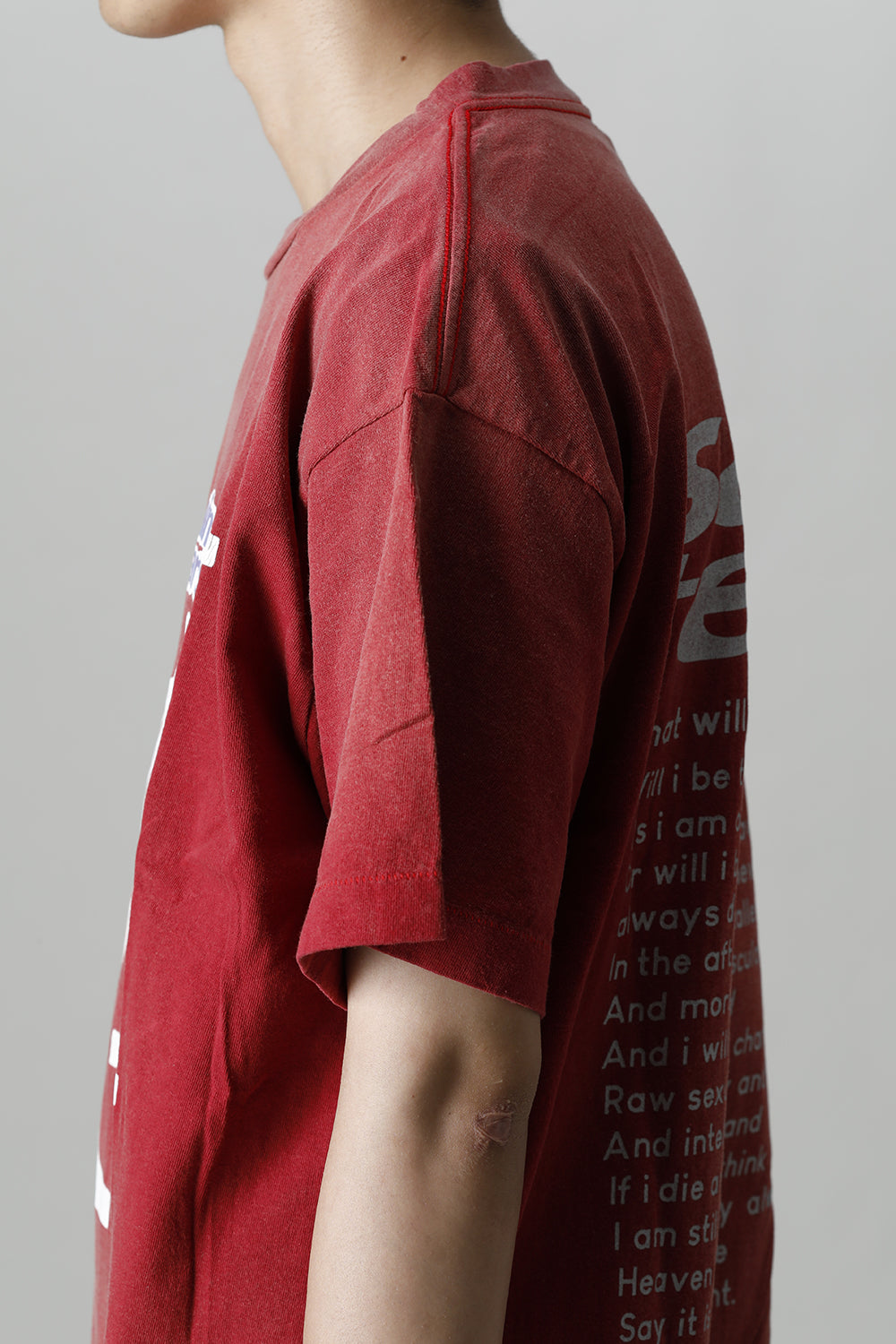 ©SAINT M×××××× × DENIM TEARS Yes Short sleeve T-shirt Deep Red