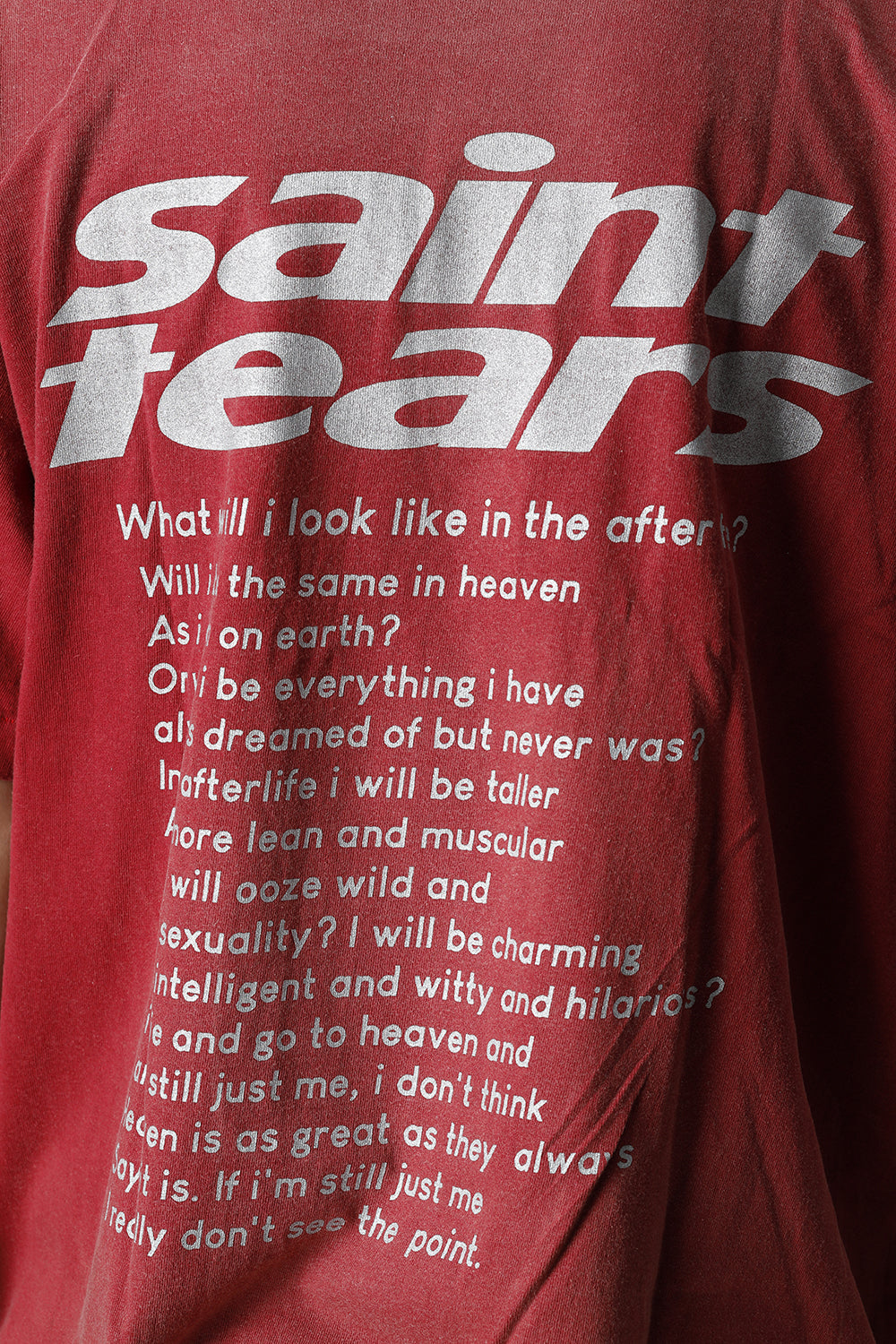 ©SAINT M×××××× × DENIM TEARS Yes Short sleeve T-shirt Deep Red
