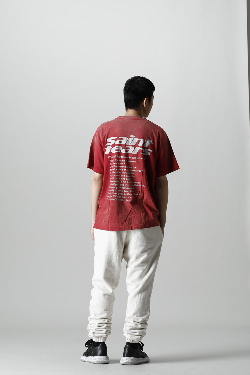 ©SAINT M×××××× × DENIM TEARS Yes Short sleeve T-shirt Deep Red