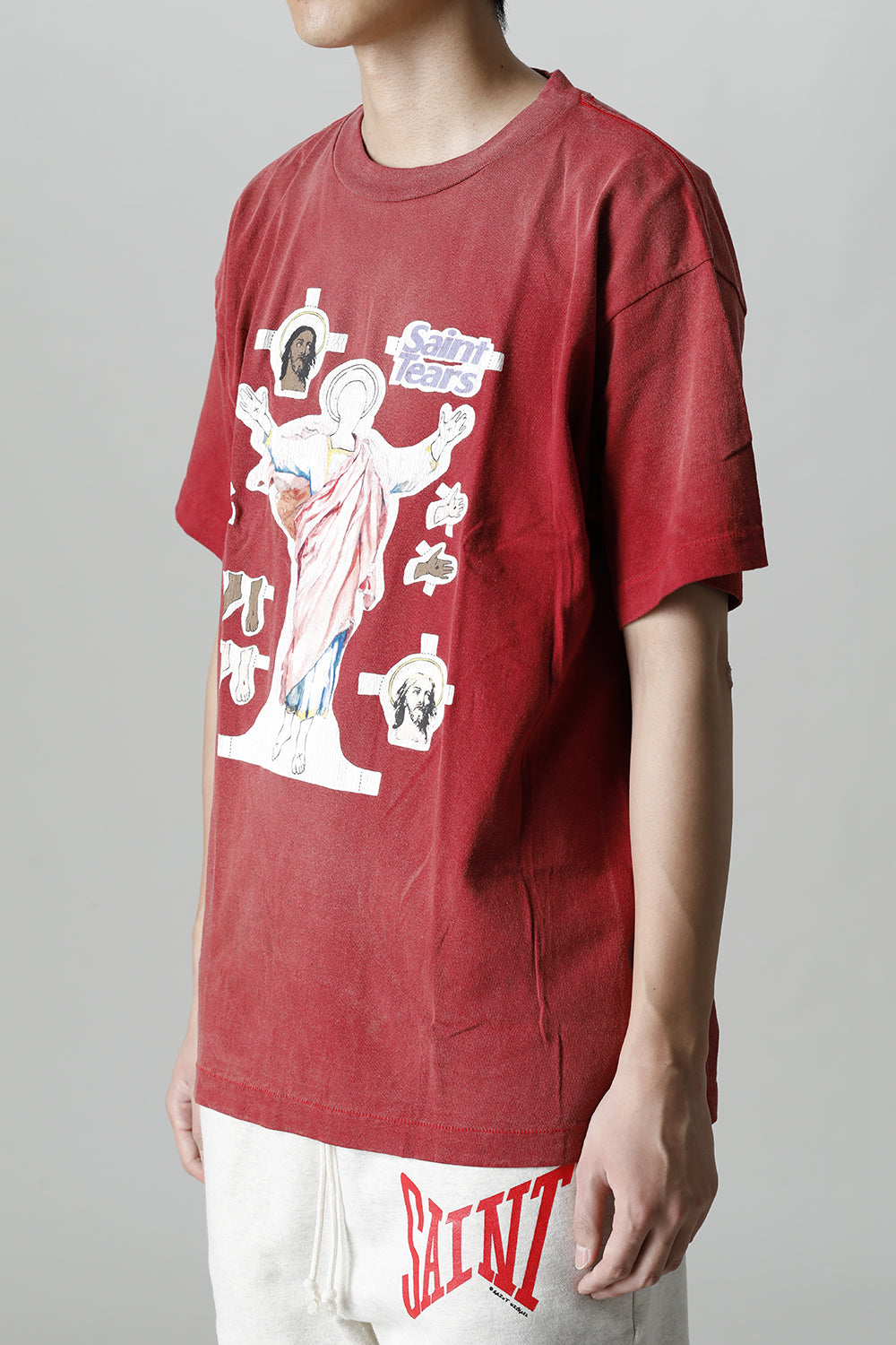 ©SAINT M×××××× × DENIM TEARS Yes Short sleeve T-shirt Deep Red