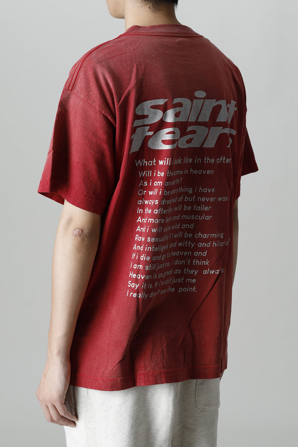©SAINT M×××××× × DENIM TEARS Yes Short sleeve T-shirt Deep Red