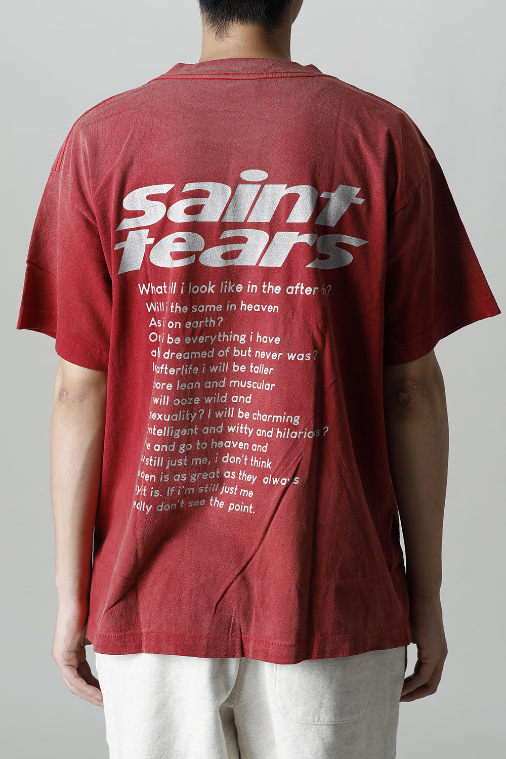 ©SAINT M×××××× × DENIM TEARS Yes Short sleeve T-shirt Deep Red