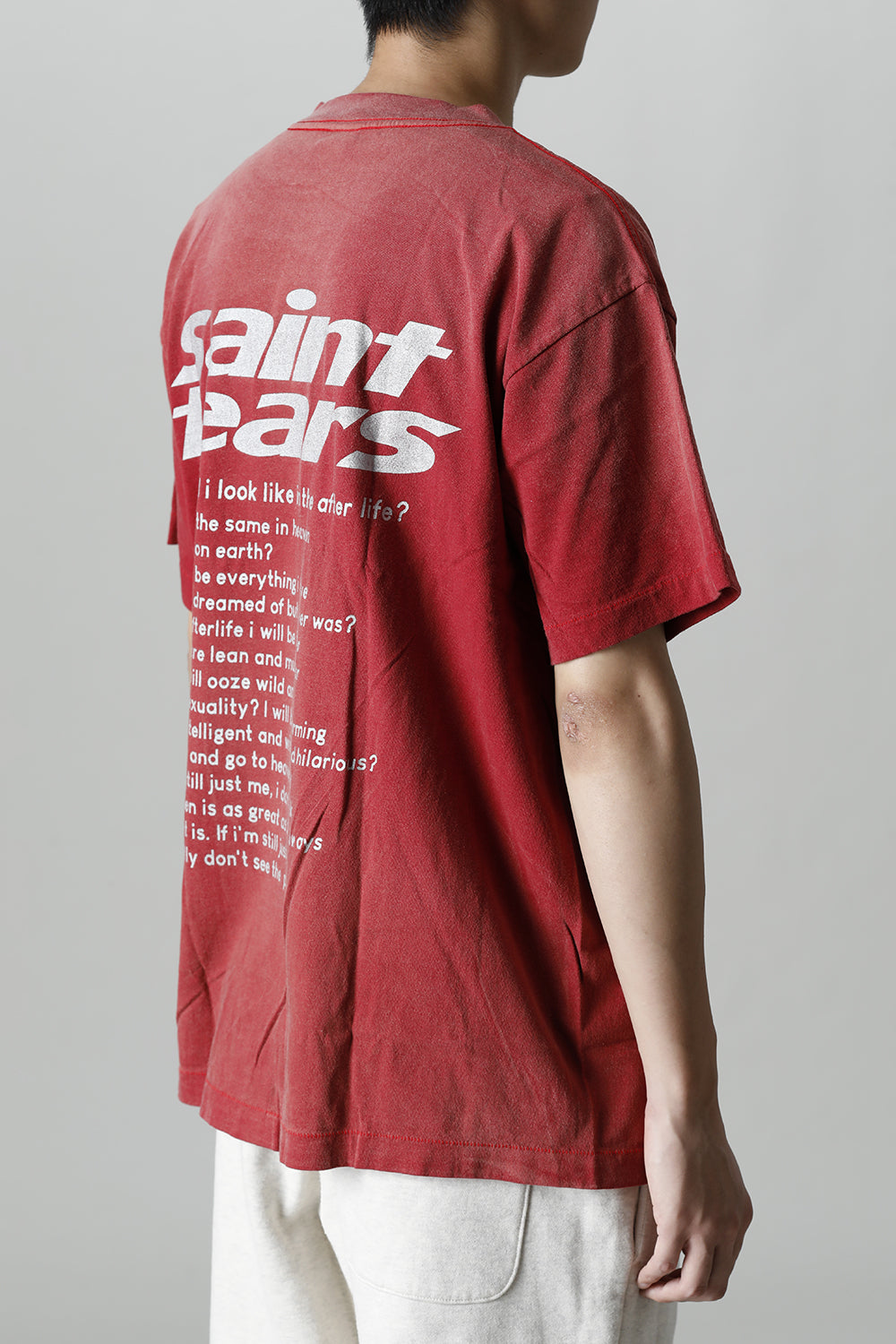 ©SAINT M×××××× × DENIM TEARS Yes Short sleeve T-shirt Deep Red