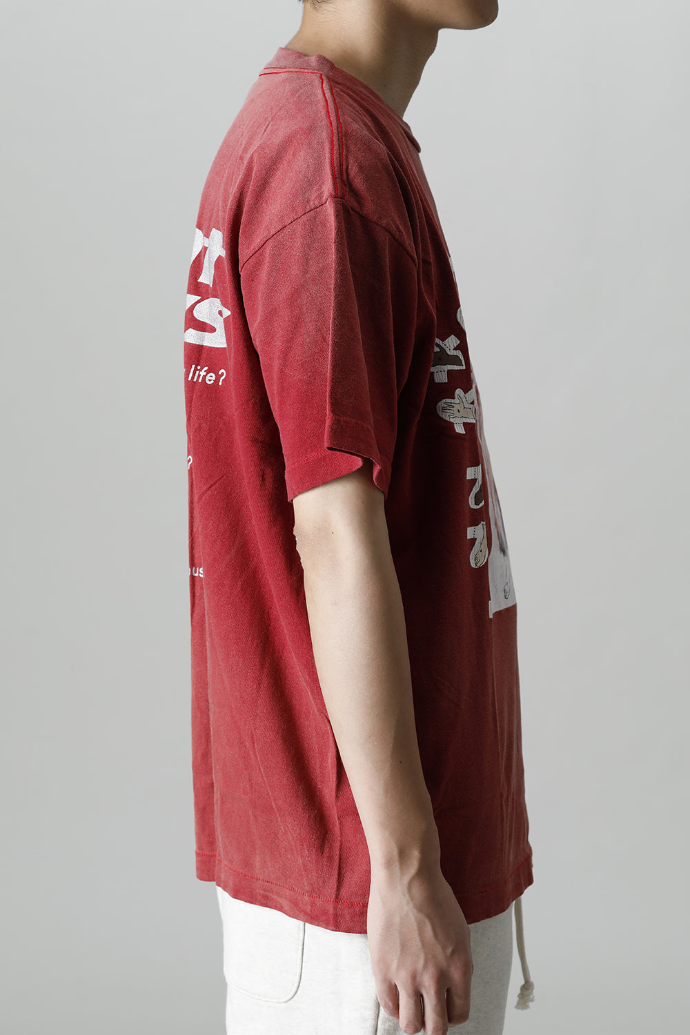 ©SAINT M×××××× × DENIM TEARS Yes Short sleeve T-shirt Deep Red