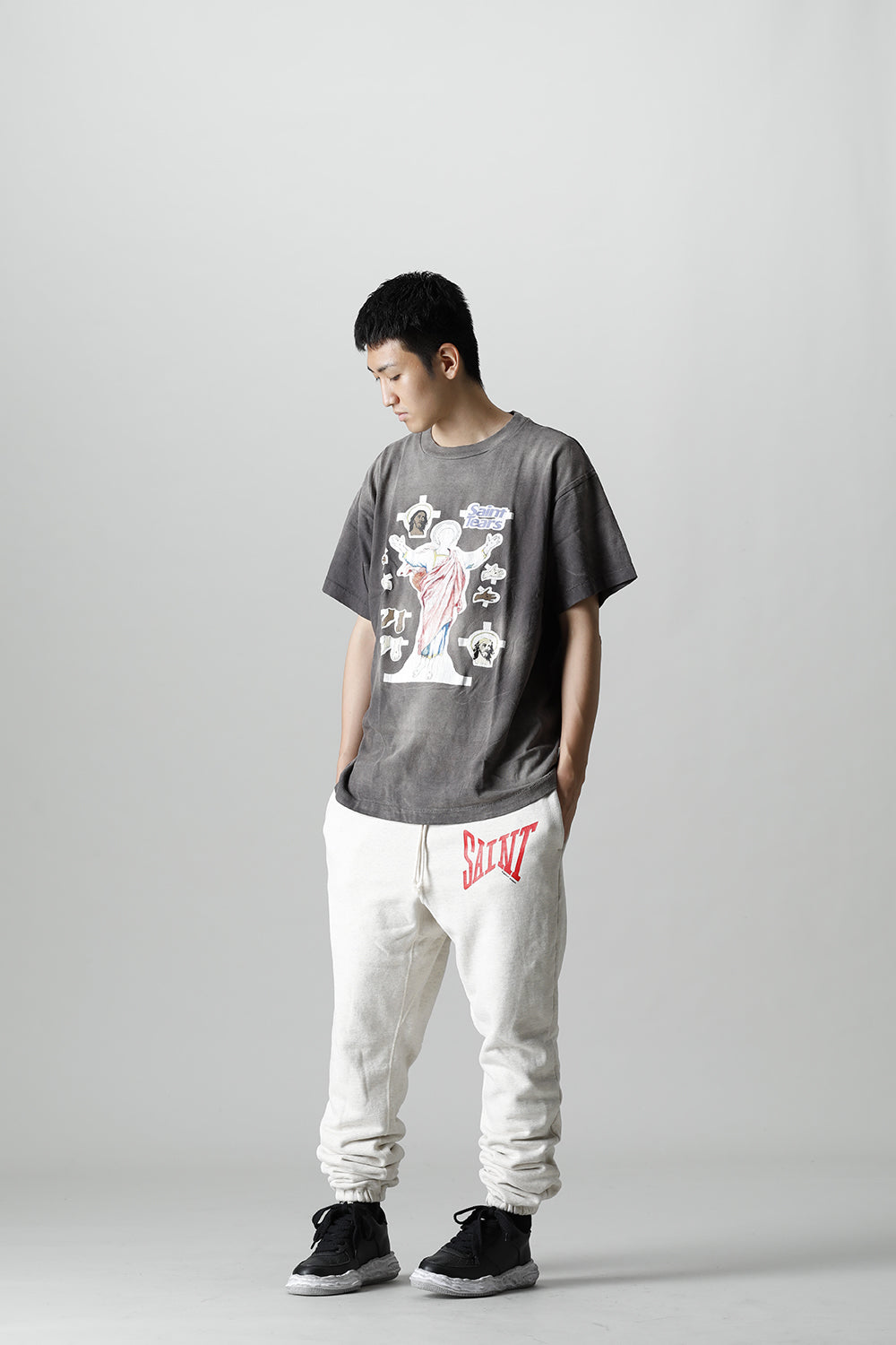 ©SAINT M×××××× × DENIM TEARS Yes Short sleeve T-shirt Black