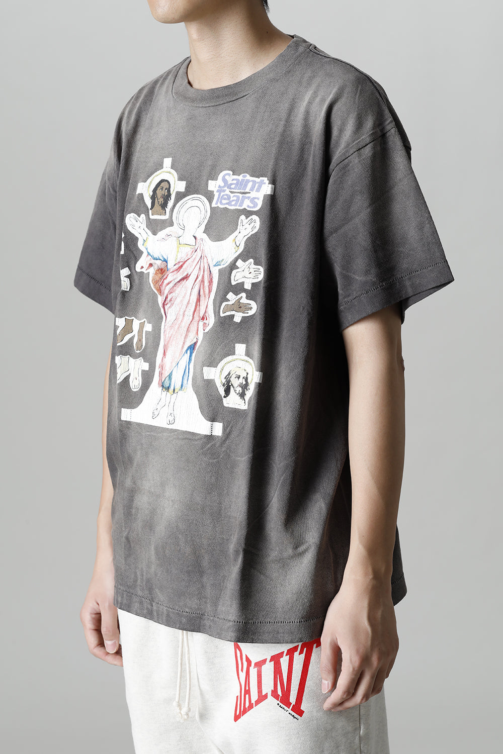 ©SAINT M×××××× × DENIM TEARS Yes Short sleeve T-shirt Black
