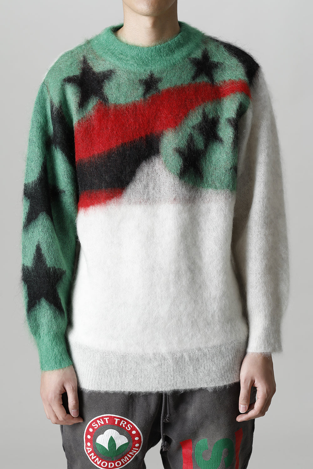 ©SAINT M×××××× × DENIM TEARS Mohair knit Sweater