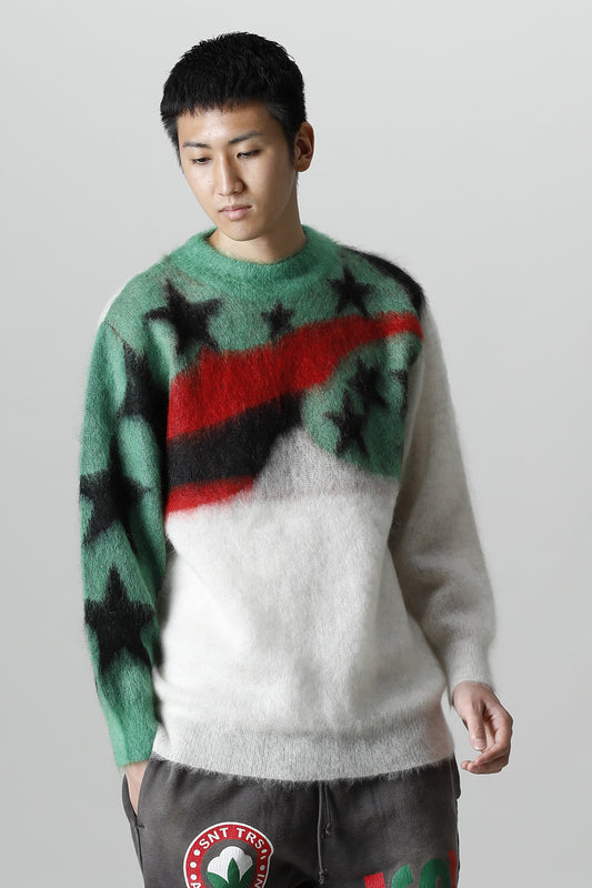 ©SAINT M×××××× × DENIM TEARS Mohair knit Sweater