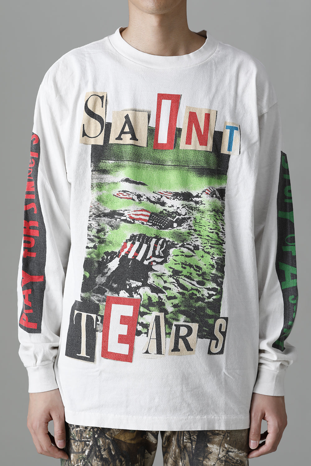 ©SAINT M×××××× × DENIM TEARS Landscape Long sleeve T-shirt