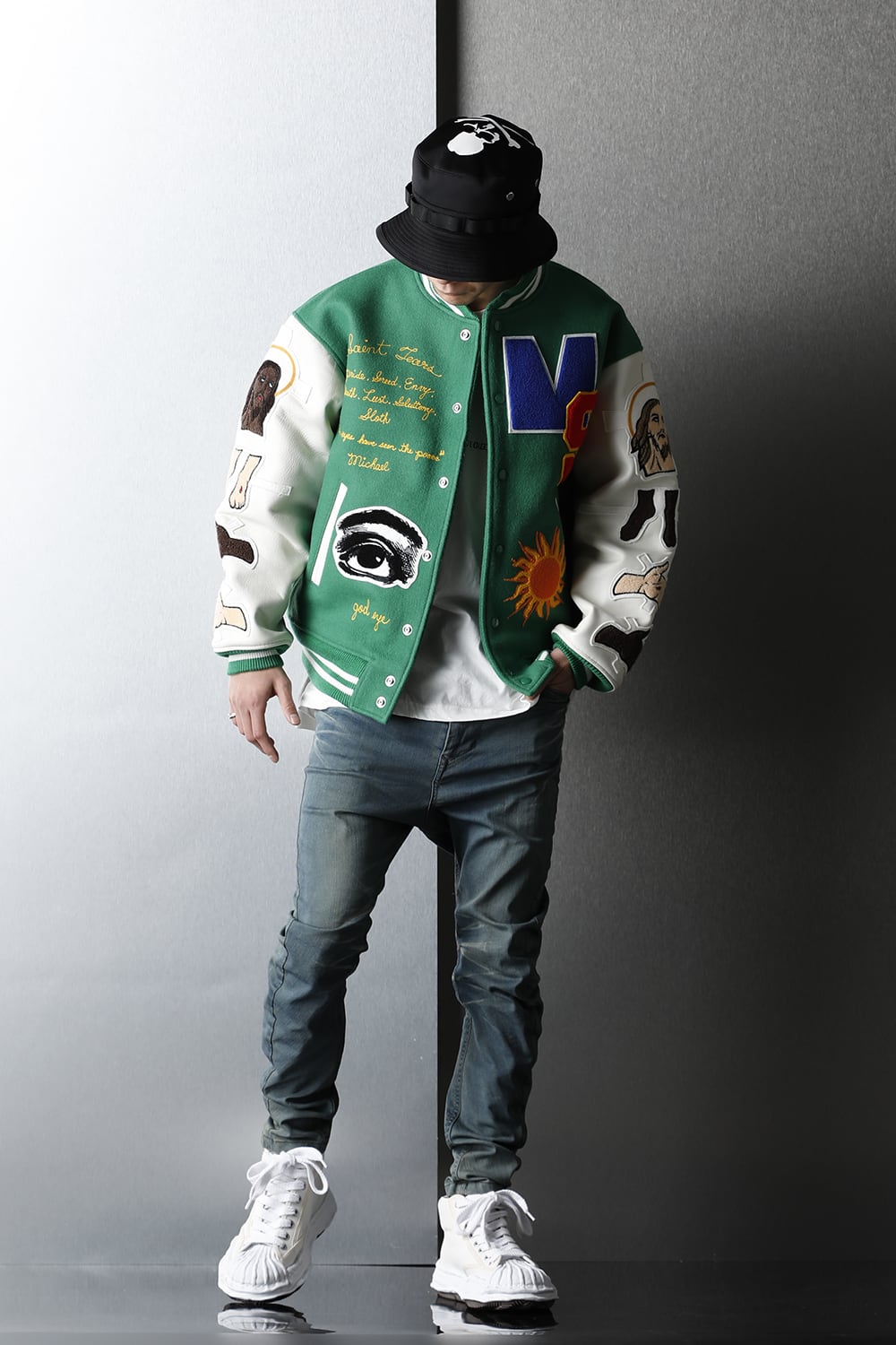 SAINT MICHAEL × DENIM TEARS Stadium Jacket