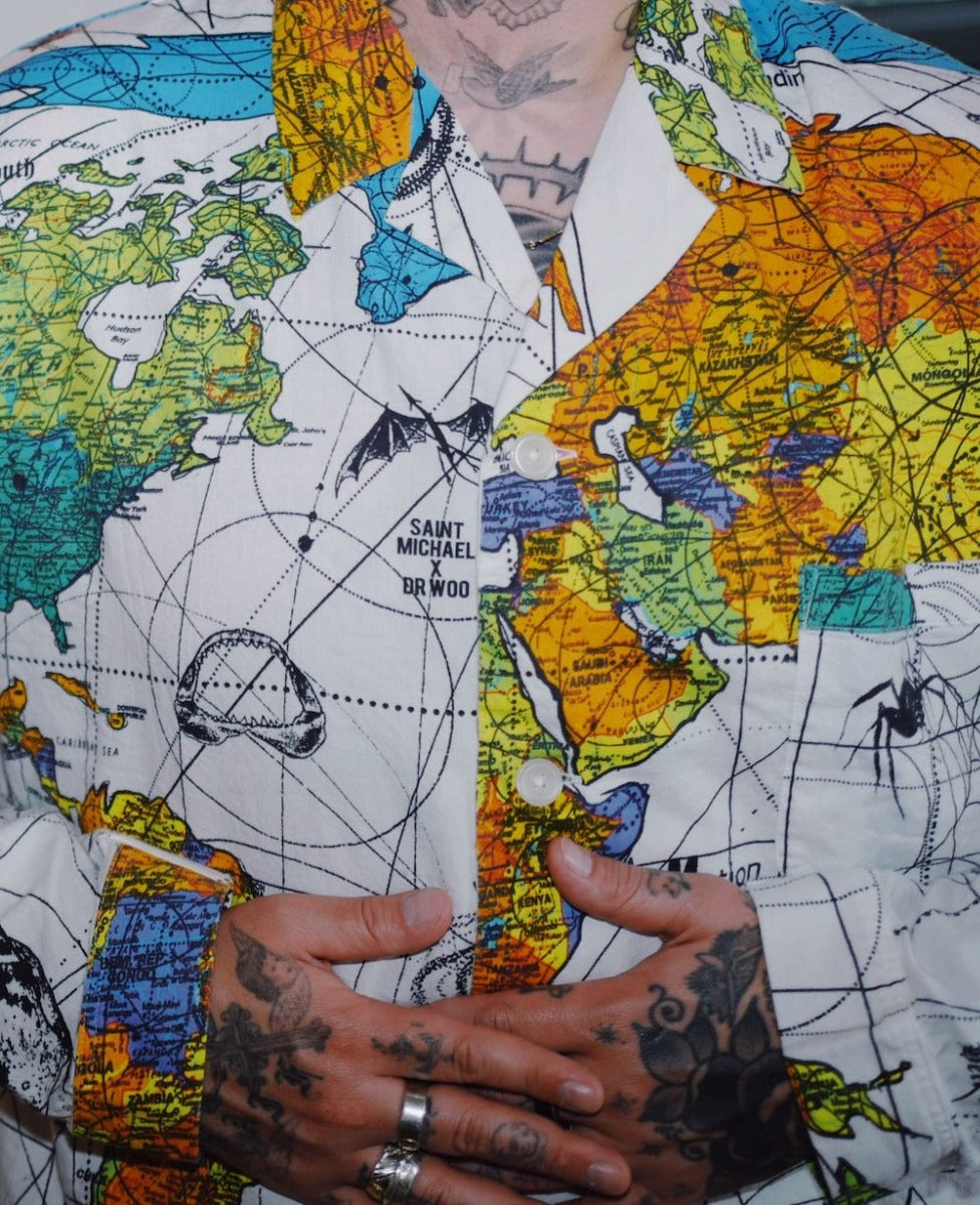 ©SAINT M×××××× × Dr. Woo WORLD MAP Pajama Shirt
